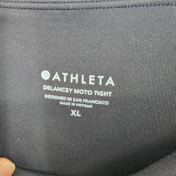 Athleta Delancey Moto Tight Size XL Black Zippered Ankle High Waist Zipper Pants - Picture 3 of 5